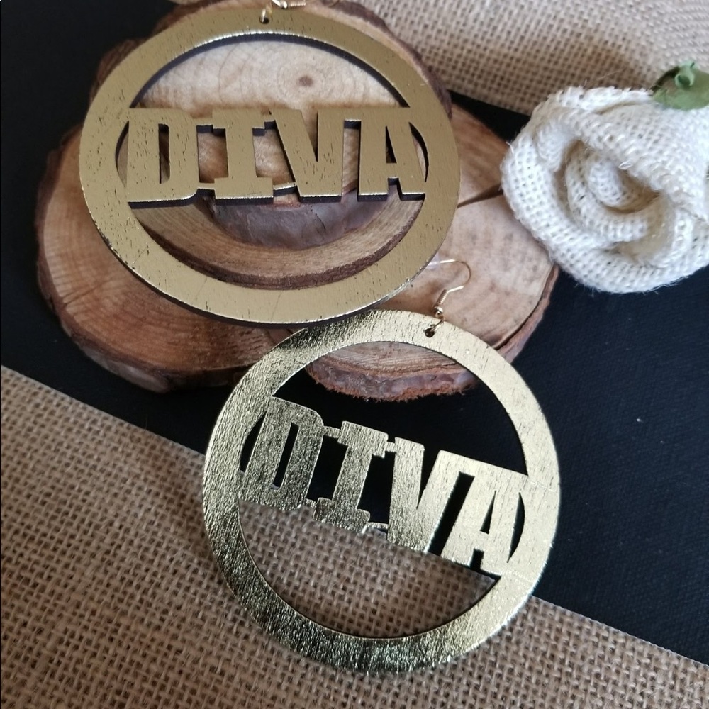 Wooden style earrings